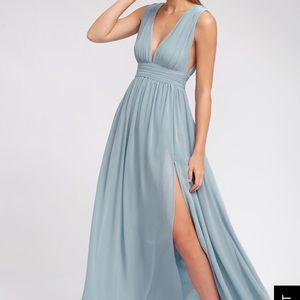 LULU’s Heavenly Hues Light Blue Maxi Dress